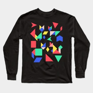 Geometric Cats colourful Long Sleeve T-Shirt